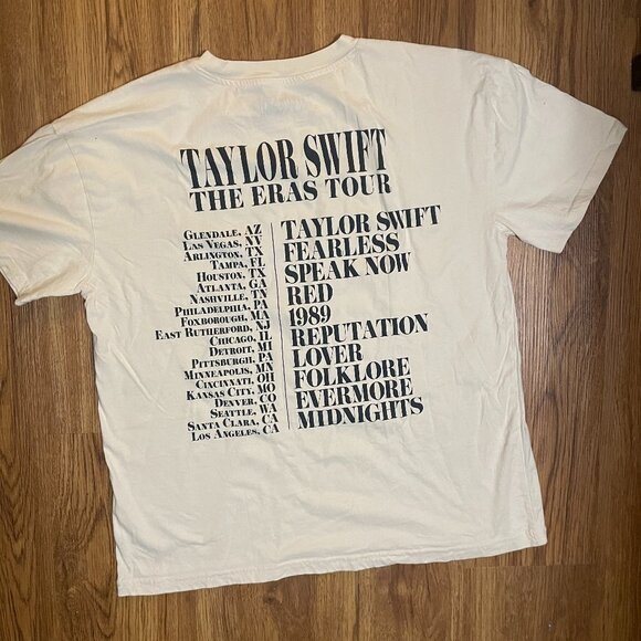 Taylor Swift Eras Tour official merch beige t-shirt - Picture 2 of 5